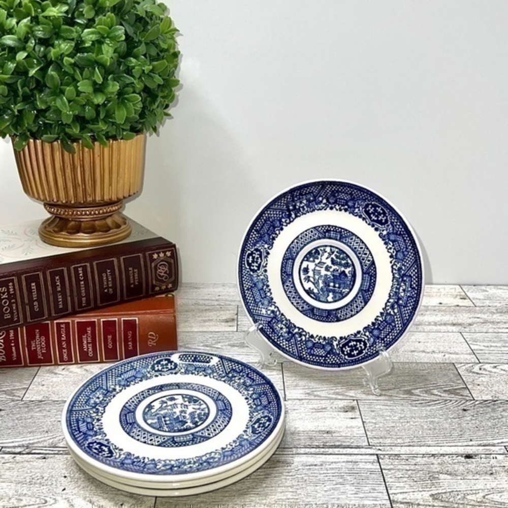 Vintage Blue Willow 6” Plate Set of 4